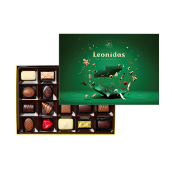 Coffret rectangulaire Noël vert - 255 gr