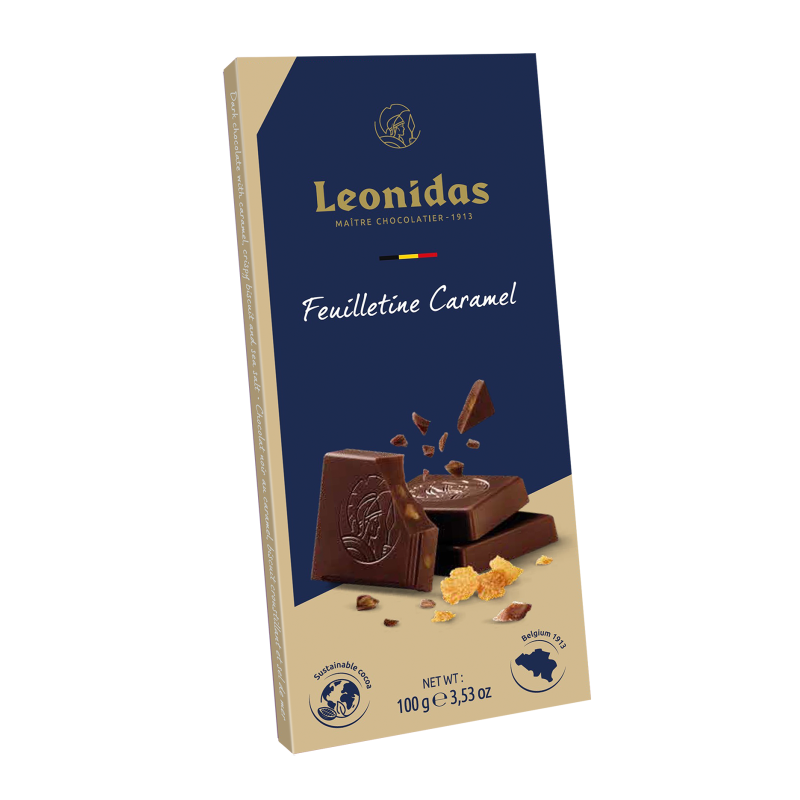 Tablette chocolat noir - Caramel feuilletine Tablette chocolat noir - Caramel feuilletine