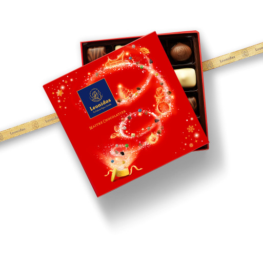 Coffret rouge carré 1 niveau - 300gr